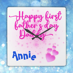 Horloge Carrée Bonne première Fête des pères papa  