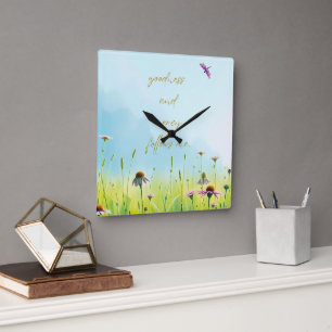 Horloge Carrée Bonté et Miséricorde - Inspiré du Psaume 23