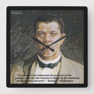 Horloge Carrée Booker T Washington & Success Quote Wall Clock