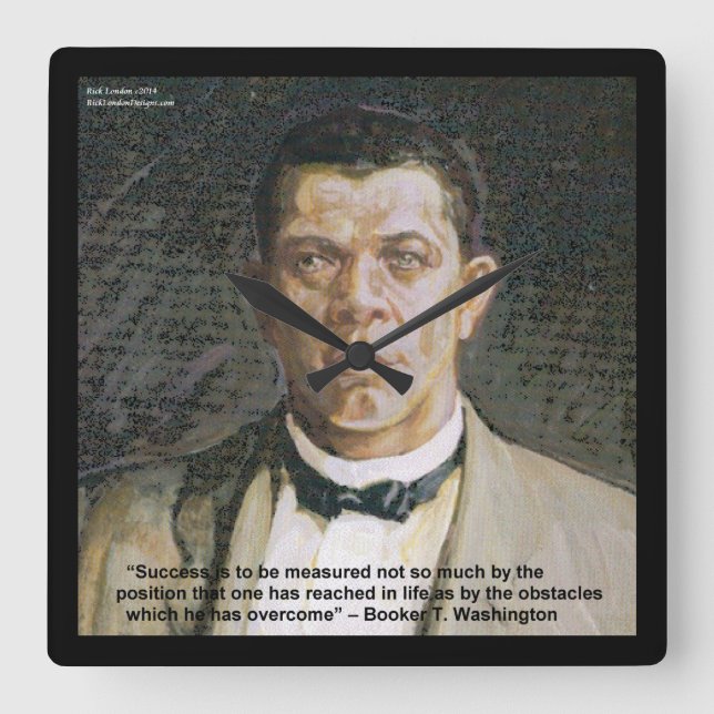 Horloge Carrée Booker T Washington & Success Quote Wall Clock (Recto)