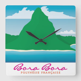 Horloge Carrée Bora Bora