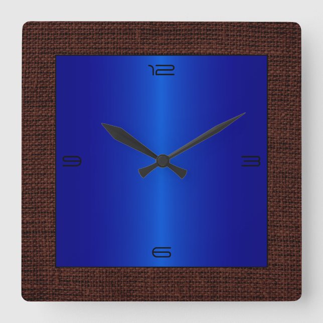 Horloge Carrée Border Blue Stainless (Recto)