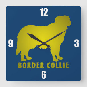 Horloge Carrée Border Collie