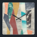 Horloge Carrée Bordure couleur II<br><div class="desc">Color Edge II par Jennifer Goldberger. Diverses couleurs et textures sont utilisées pour créer cette oeuvre d'art unique.| 158274FN</div>