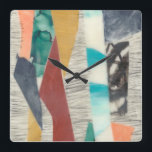 Horloge Carrée Bordure couleur II<br><div class="desc">Color Edge II de Jennifer Goldberger. Différentes couleurs et textures sont utilisées pour créer cette oeuvre d'art unique.| 158274FN</div>