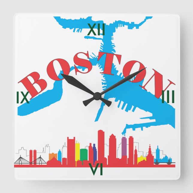 Horloge Carrée Boston (Recto)