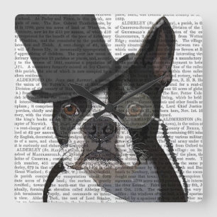 Horloge Carrée Boston Terrier, Formal Hound et Casquette