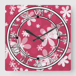 Horloge Carrée Bouches blanches