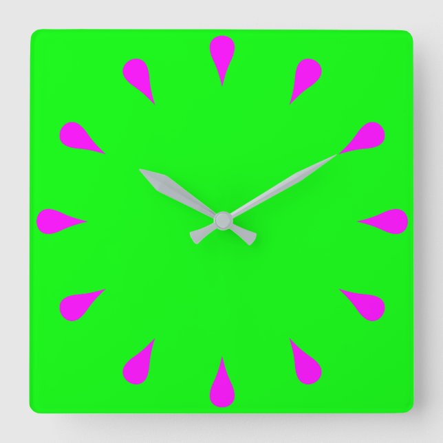 Horloge Carrée Boucles de magenta (Recto)