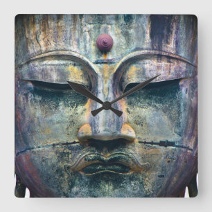 Horloge Carrée Bouddha font face à l'horloge