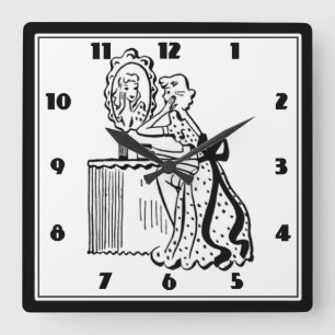 Horloge Carrée Boudoir féminin moderne et moderne rétro les année