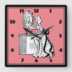 Horloge Carrée Boudoir féminin moderne et moderne rétro les année