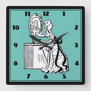 Horloge Carrée Boudoir moderne de dames de la rétro moitié du