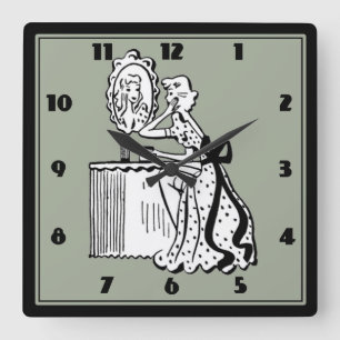 Horloge Carrée Boudoir moderne de dames de les années 50 de la