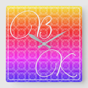 Horloge Carrée Bougie de pot parfumée Rainbow Pastel