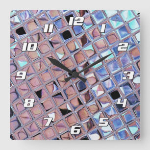 Horloge Carrée Boule à facettes argentée en gros plan Photo de