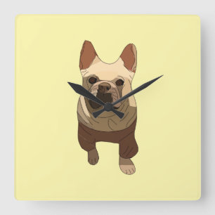Horloge Carrée Bouledogue Français