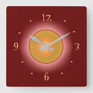 Horloge Carrée Bourgogne avec lumineux s'est levé/cercle >