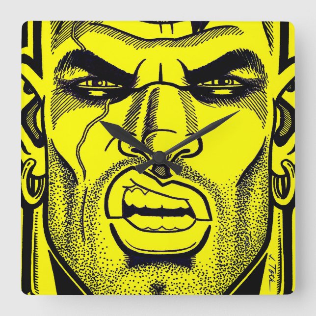 Horloge Carrée Bouton (Recto)