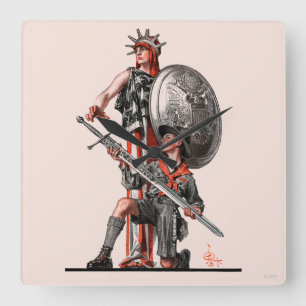 Horloge Carrée Boy Scout et Liberty