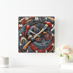 Horloge Carrée Bravoure de l'artisanat par le feu et l'art