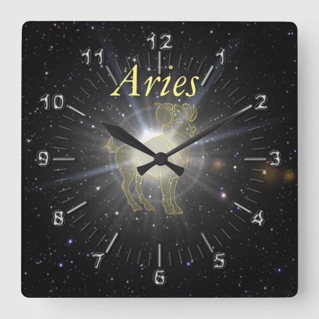 Horloge Carrée Bright Aries (Recto)