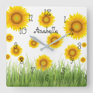 Horloge Carrée Bright Beautiful and Elegant Sunflower