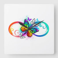 Bright infinity with rainbow butterfly