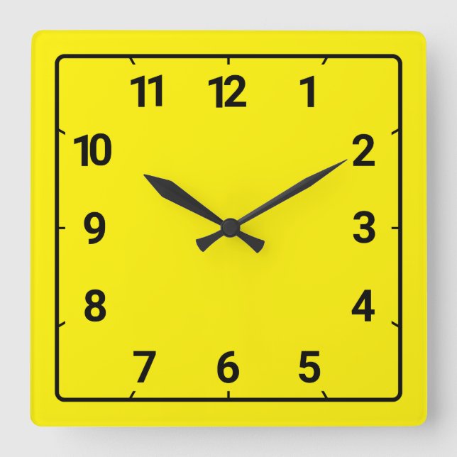Horloge Carrée Bright yellow (Recto)