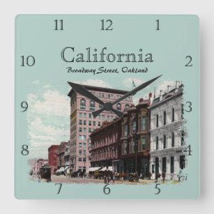 Horloge Carrée Broadway Street Oakland California Custom Square