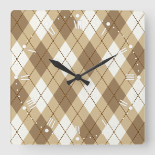Horloge Carrée Brown Beige