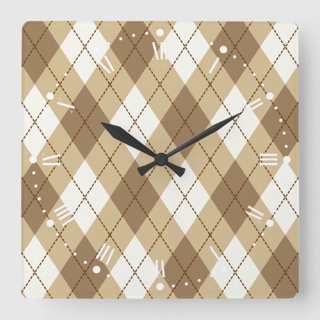 Horloge Carrée Brown Beige (Recto)