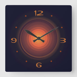 Horloge Carrée Brown profond avec Gold Swirl Center>Horloges mura