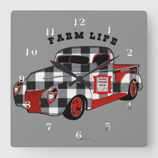 Horloge Carrée Buffalo Check Camion