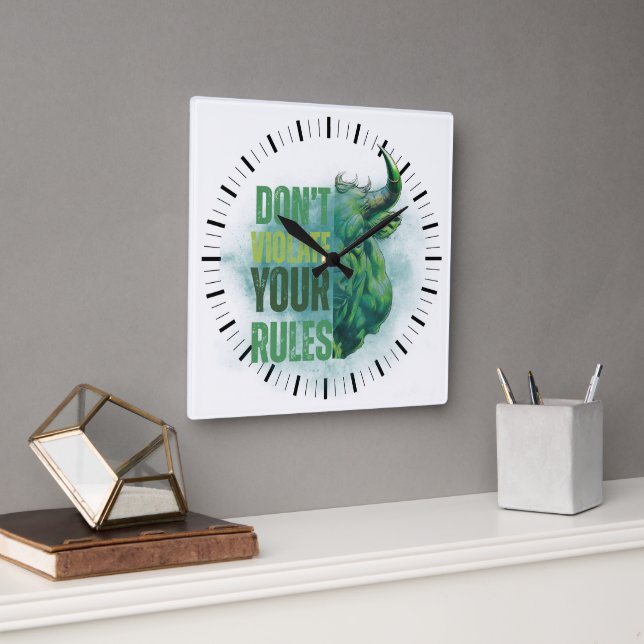 Horloge Carrée Bull design | Reminder | Motivation (Bureau)