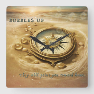 Horloge Carrée Bulles -