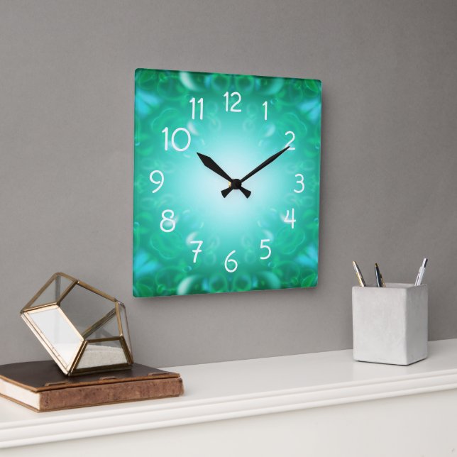 Horloge Carrée Bulles lumineuses (Bureau)