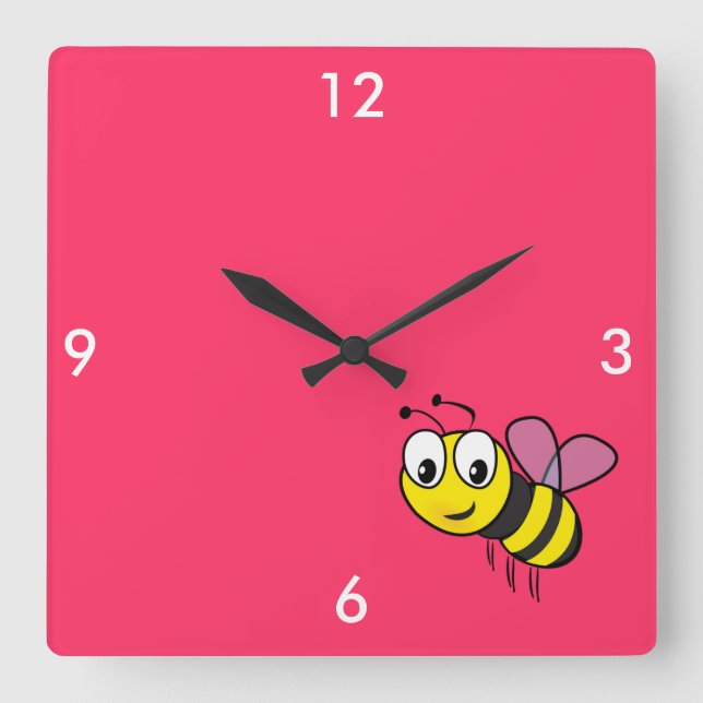 Horloge Carrée Bumble Bee (Recto)