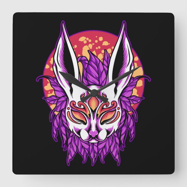 Horloge Carrée Bunny mask (Recto)