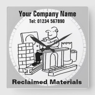 Horloge Carrée Bureau des matières récupérées