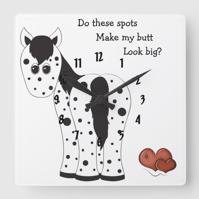 Horloge Carrée Butt Appy Leopard Appaloosa Horse (Recto)