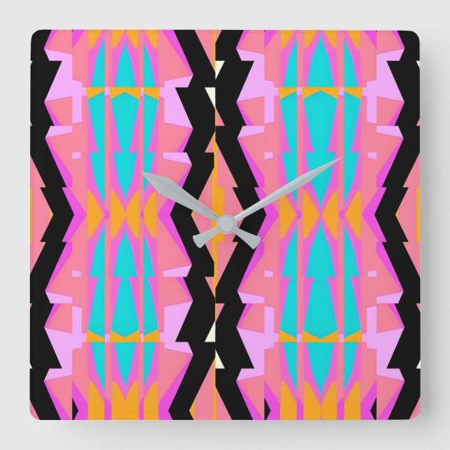Horloge Carrée Câble de conception Memphis (Recto)