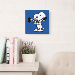 Horloge Carrée cacahuètes   Joueur de trompette Snoopy