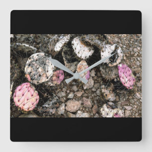 Horloge Carrée Cactus rose mort