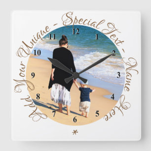 Horloge Carrée Cadeau de montre photo personnalisé Texte personna