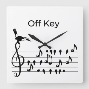 Horloge Carrée Cadeau drôle de musicien - musique d'oiseau toucan