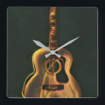 Horloge Carrée cadeau guitariste cool<br><div class="desc">Cette oeuvre de guitare vintage est adaptée aux joueurs de guitare qui aiment jouer de la guitare. elle peut être offerte en cadeau à un petit ami, une petite amie, ou un papa pour un anniversaire, une fête des pères ou une Saint-Valentin. Le design rétro présente un cadeau de guitariste...</div>