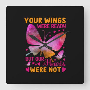 Horloge Carrée Cadeau Papillon Nos ailes étaient prêtes