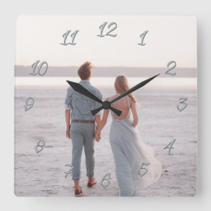 Horloge Carrée Cadeau photo classique personnalisable