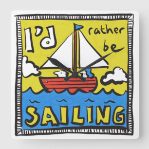 Horloge Carrée Cadeau pour un marin ou un plaisancier